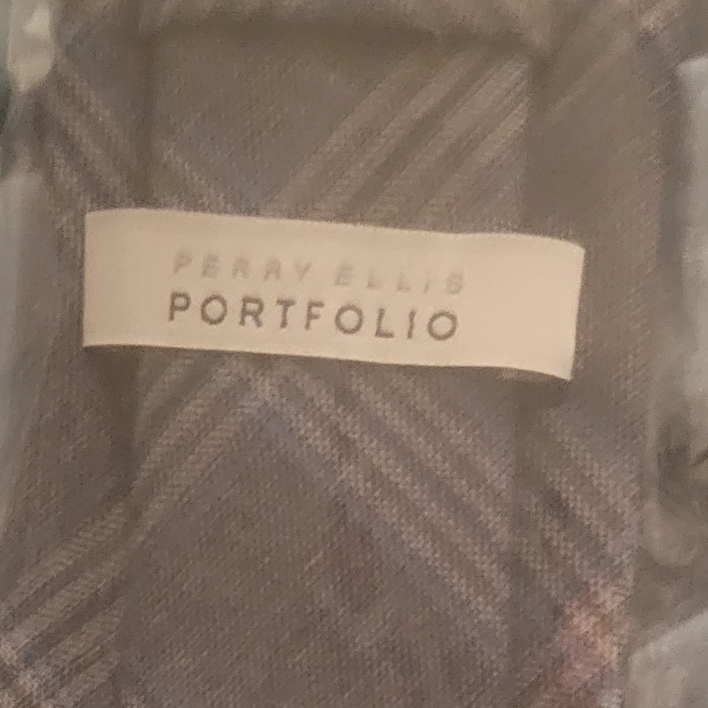 NIP Men's tie brown/grey with crossstripe pattern blue detail